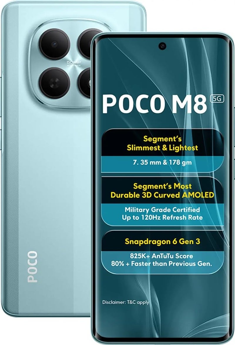 Poco M8 5G Glacial Blue 6GB RAM 128GB ROM - Image 1