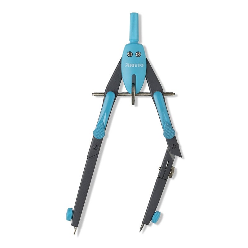 Aristo Rapid Adjustment Compass Rounder College BTS Circles Upto 340mm Neon Blue Colour Spindle with Middle-Wheel for fine Adjustment 2 Hinges - Image 4