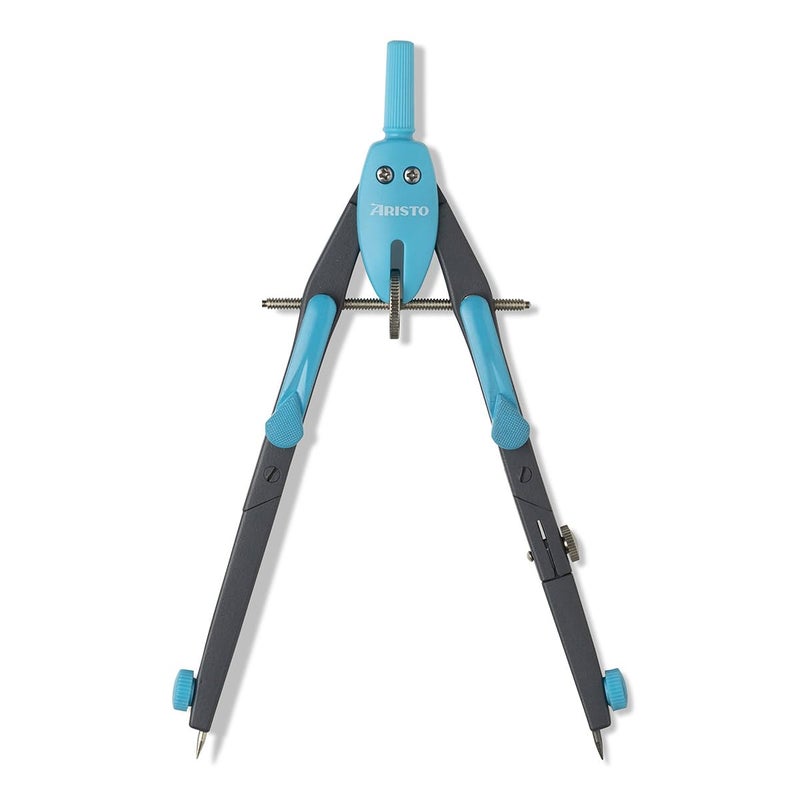 Aristo Rapid Adjustment Compass Rounder College BTS Circles Upto 340mm Neon Blue Colour Spindle with Middle-Wheel for fine Adjustment 2 Hinges - Image 3