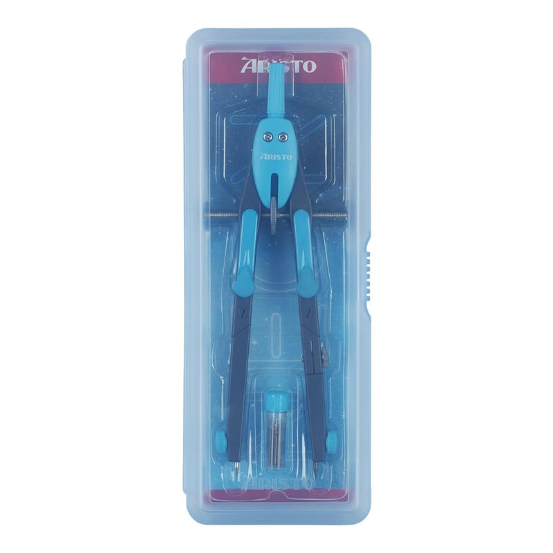 Aristo Rapid Adjustment Compass Rounder College BTS Circles Upto 340mm Neon Blue Colour Spindle with Middle-Wheel for fine Adjustment 2 Hinges - Image 5