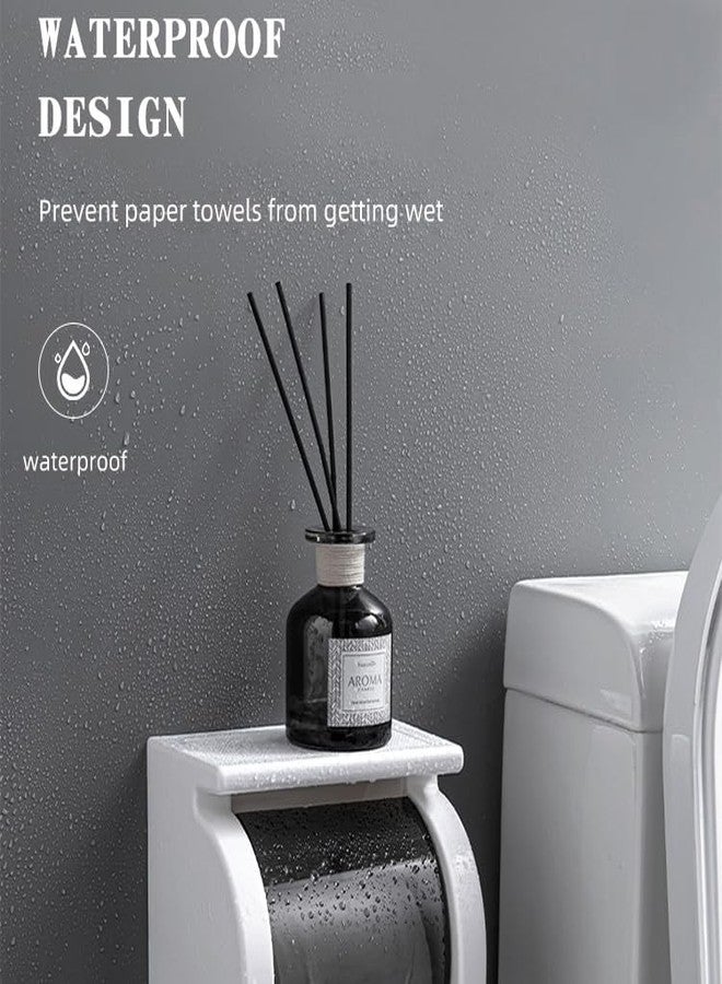Volo® Toilet Paper Holder,Self-Adhesive roll Holder Paper, Planes Tissue Holder Type of Wall mounting Support,Telephone Holder Plastic Bathroom Dispenser,Toilet Tray Transparent/Black.(Pack of 1) - Image 5