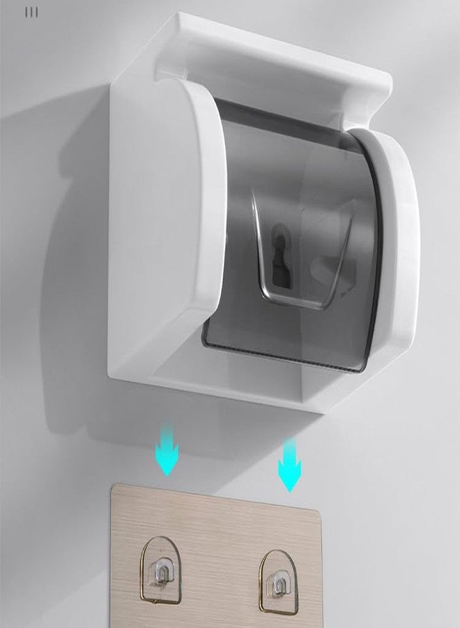Volo® Toilet Paper Holder,Self-Adhesive roll Holder Paper, Planes Tissue Holder Type of Wall mounting Support,Telephone Holder Plastic Bathroom Dispenser,Toilet Tray Transparent/Black.(Pack of 1) - Image 4
