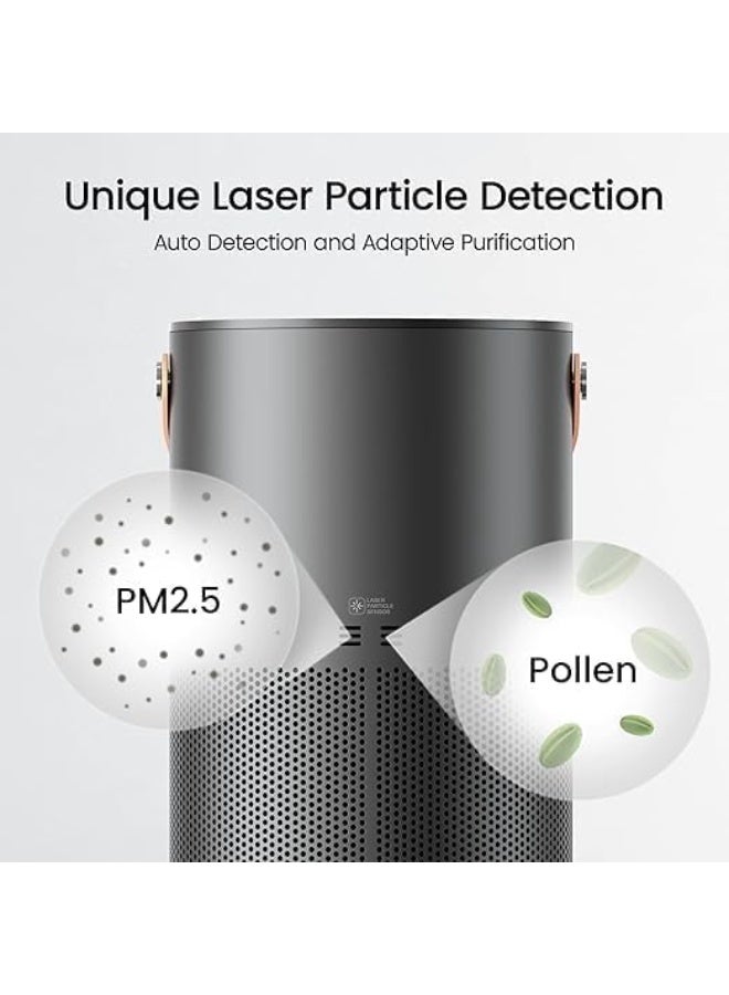 smartmi Air Purifiers for Home, Works with HomeKit, Smart Air Purifier with Handle, Auto Mode, 19db, 0.08 µm Particles Captured, P1 Dark Grey - Image 5
