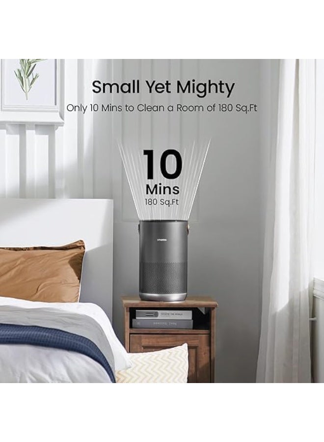 smartmi Air Purifiers for Home, Works with HomeKit, Smart Air Purifier with Handle, Auto Mode, 19db, 0.08 µm Particles Captured, P1 Dark Grey - Image 2