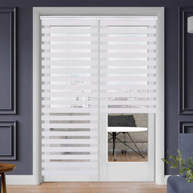 Easy Fix Zebra Roller BlindDay and Night Blinds Curtains with Install Accessories 100CMx230CM WHITE