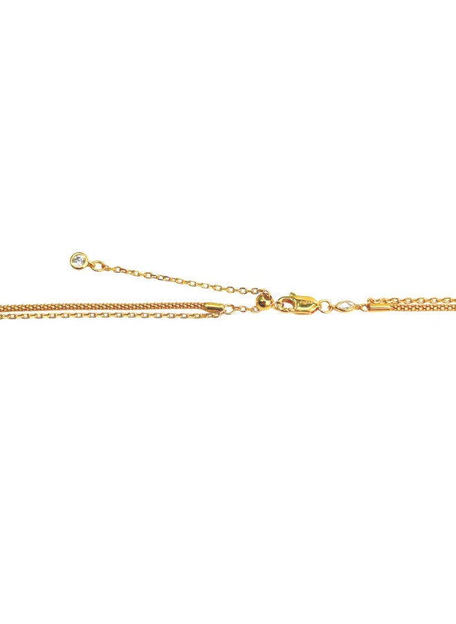 Generic Golden Diamond Halo Double-Chain Necklace  - Image 3