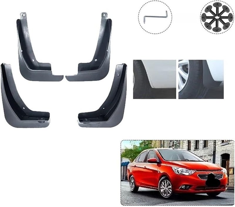 Chevrolet Sail 3 Nuevo 2015 2019 Front Rear Mud Flaps Splash Guards Black - Image 3