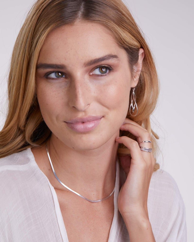 MILLA Teardrop Earrings for Women - Designer Silver Statement Earrings or Gold Dangle Earrings for Women Trendy Upscale Dangly Earrings (Teardrop/Sterling Silver Plated) - Image 3