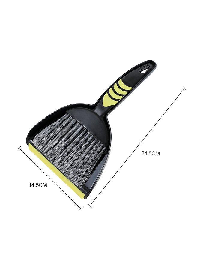 Amal مجموعة مكنسة صغيرة ووعاء غبار مكنسة يدوية مع وعاء غبار أدوات تنظيف محمولة للمكتب، المنضدة، الأريكة، المطبخ، المكتب، العش (أسود/أصفر) - Image 5