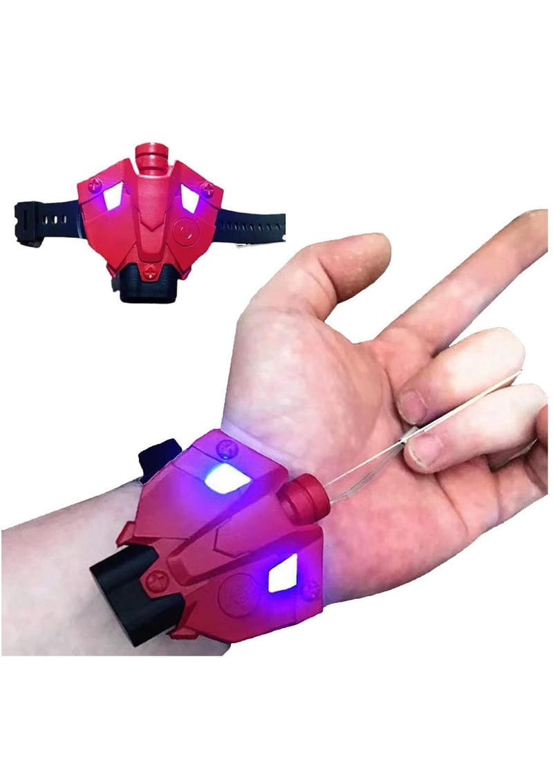 Excefore - Launcher String Shooters Toy, 9.6ft Real Rope Launcher - Can Grab Small Objects，DIY Superhero Launcher with Magnetic Sensor Light, Wrist Transmitter Realistic Launcher Great Gift (Red) - Image 1
