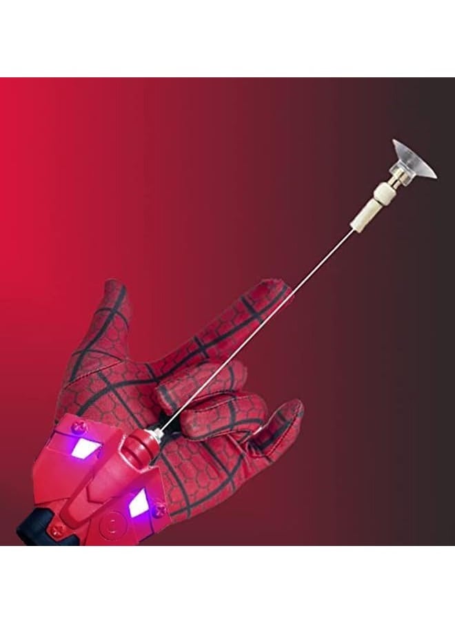 Excefore - Launcher String Shooters Toy, 9.6ft Real Rope Launcher - Can Grab Small Objects，DIY Superhero Launcher with Magnetic Sensor Light, Wrist Transmitter Realistic Launcher Great Gift (Red) - Image 1