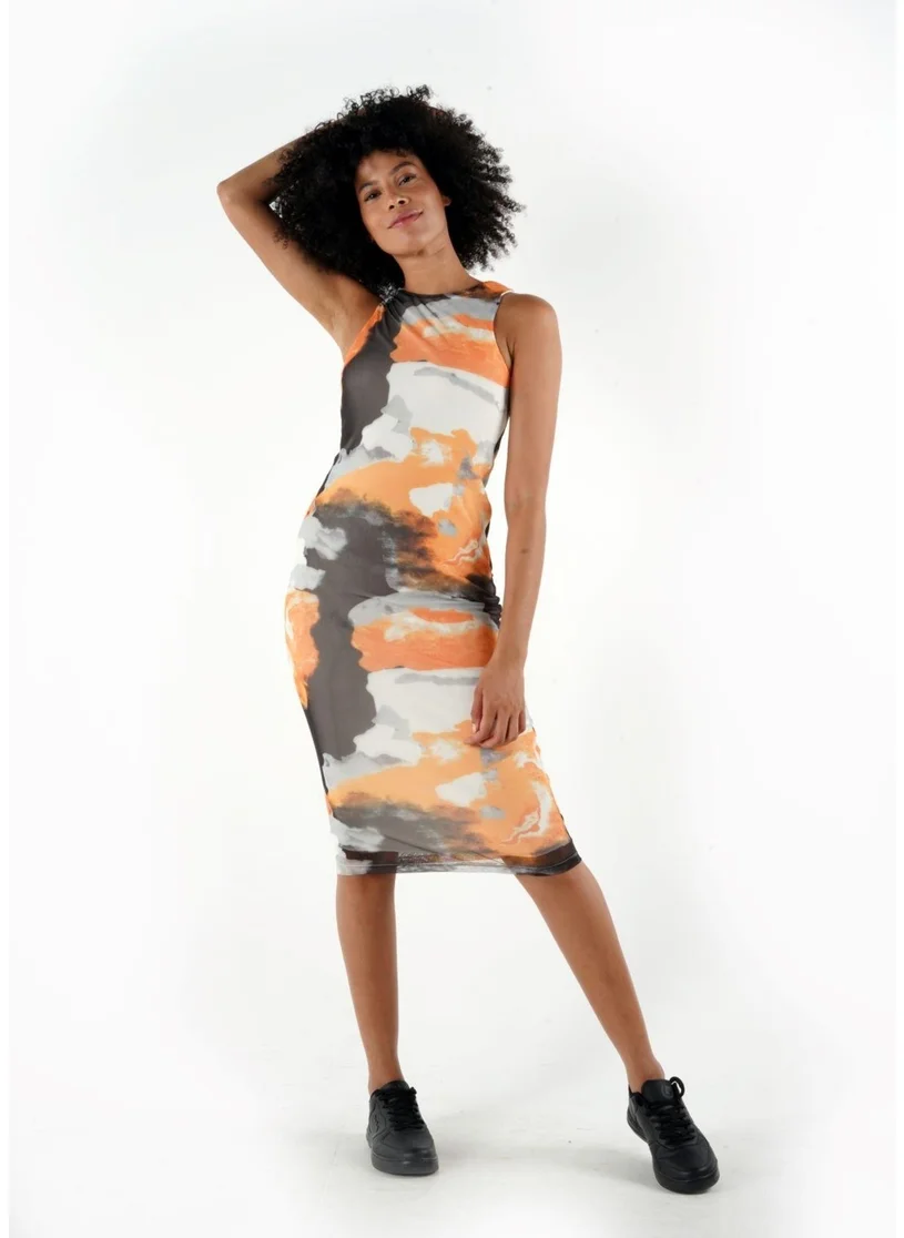 Alexander Gardi Alexandergardi Lined Sleeveless Tulle Pencil Dress (A24-10270)