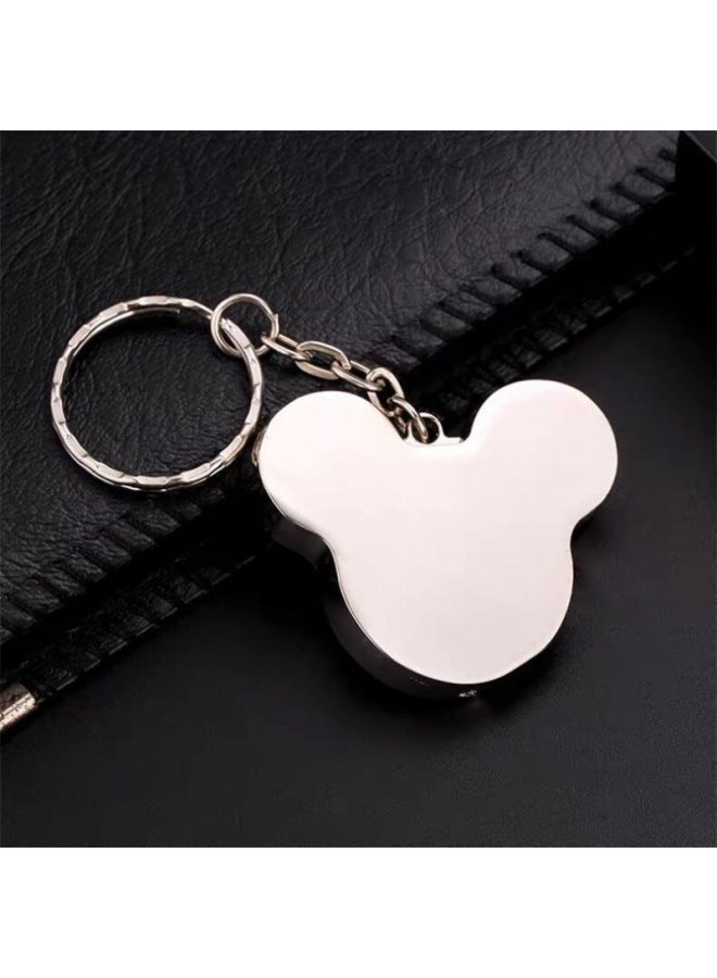 محرك فلاش USB معدني عالي السرعة كارتوني 16g32g64g128g سعة كبيرة للهاتف المحمول والكمبيوتر ثنائي الغرض مقاوم للماء USB فلاش للأولاد والبنات - اللون: فضي، سعة رأس ميكي: 128 جيجا - Image 1