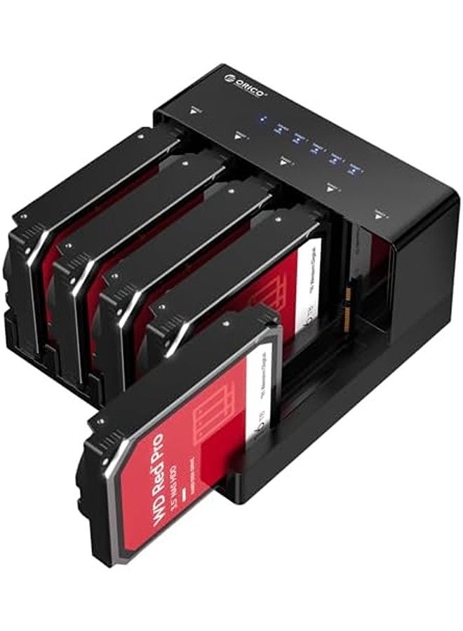 Orico 5-Bay USB 3.0 to SATA Docking Station | Offline Cloner for 2.5”/3.5” SSD & HDD – Supports Up to 50TB (5×10TB) – Tool-Free External Drive Dock - Image 1