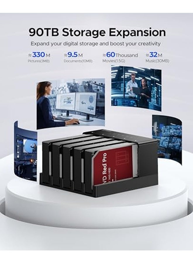Orico 5-Bay USB 3.0 to SATA Docking Station | Offline Cloner for 2.5”/3.5” SSD & HDD – Supports Up to 50TB (5×10TB) – Tool-Free External Drive Dock - Image 3