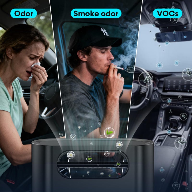 Yakry Compact Car Air Purifier for Odor - Easy Install Filter Free Odor Eliminator for Smoke/Pet Odors/VOCs - Silent Operation Universal Vent Clip for Car by Yakry - Image 3