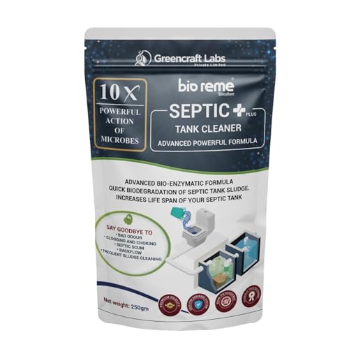 Bio Reme Septic Tank Cleaning Powder Septic Plus 10X Formula for Septic System Maintenance and Waste Breakdown Support Odour Control Care Powder for Toilet and Drain 250g Pack of 1 - Image 1