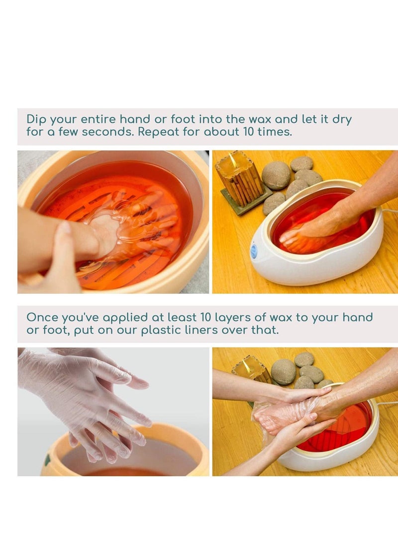 SYOSI Counts Paraffin Wax Liners Elastic Opening Insulated Mitts Sock Liners for Hands Feet Hot Wax Bath Heated SPA Therapy Wax Care Treatment Paraffin Wax Warmer Machine 200PCS - Image 4