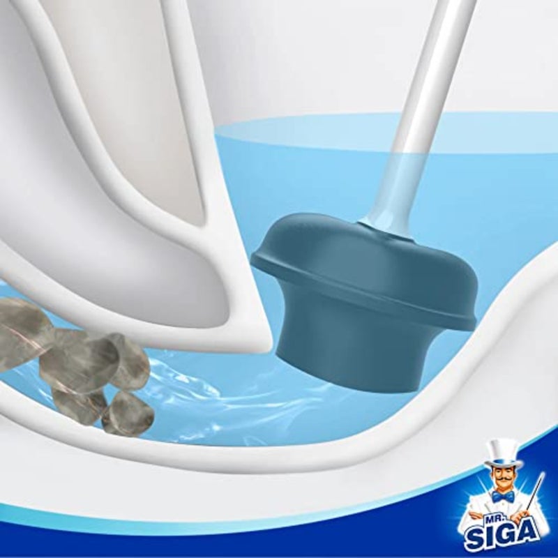 مكبس مرحاض MR.SIGA مع حامل، مكبس مرحاض عالي التحمل وحامل كومبو لتنظيف الحمام، أبيض - Image 4