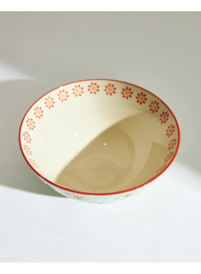 Chumbak Ikat Fusion Medium Serving Bowl, Blue