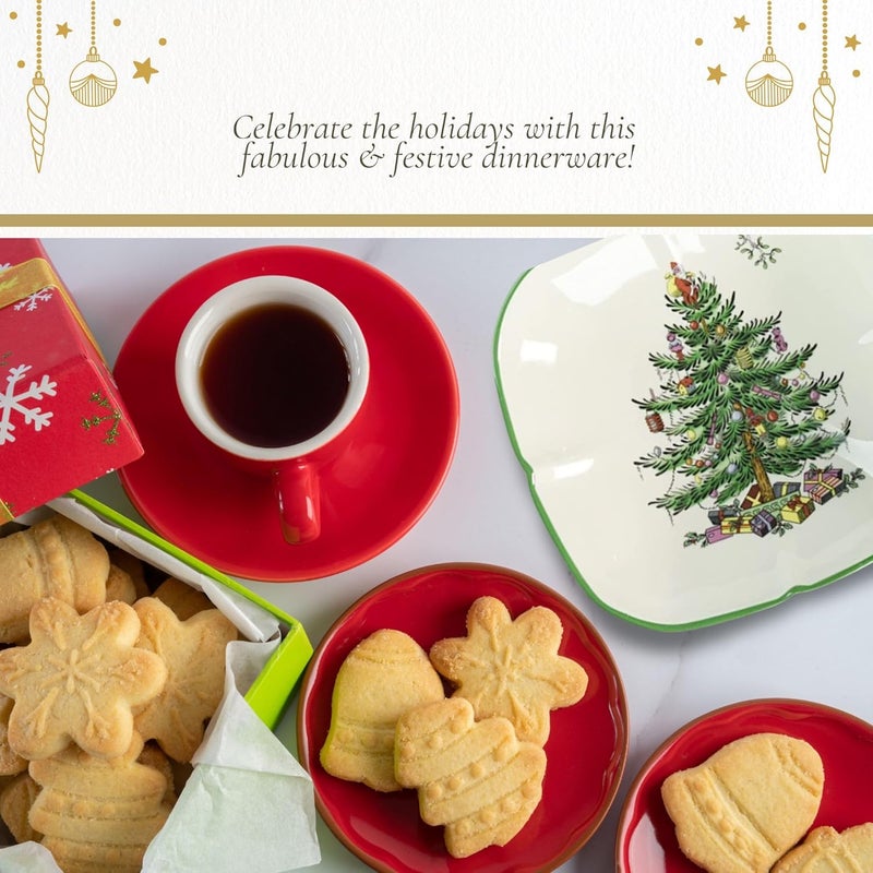 Spode Christmas Tree Sculpted Square Dish - 5.5" Festive Serving Bowl for Holiday Appetizers, Desserts & Seasonal Snacks, Winter Table Décor - Fine Porcelain - Christmas Tableware - Image 5