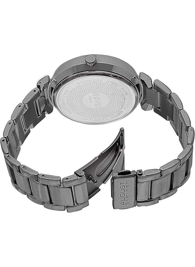 August Steiner Men's Multifunction Oversized Fashion Watch With Big Numbers and Day of Week Date and 24 Hour Subdial on Bracelet - Image 4