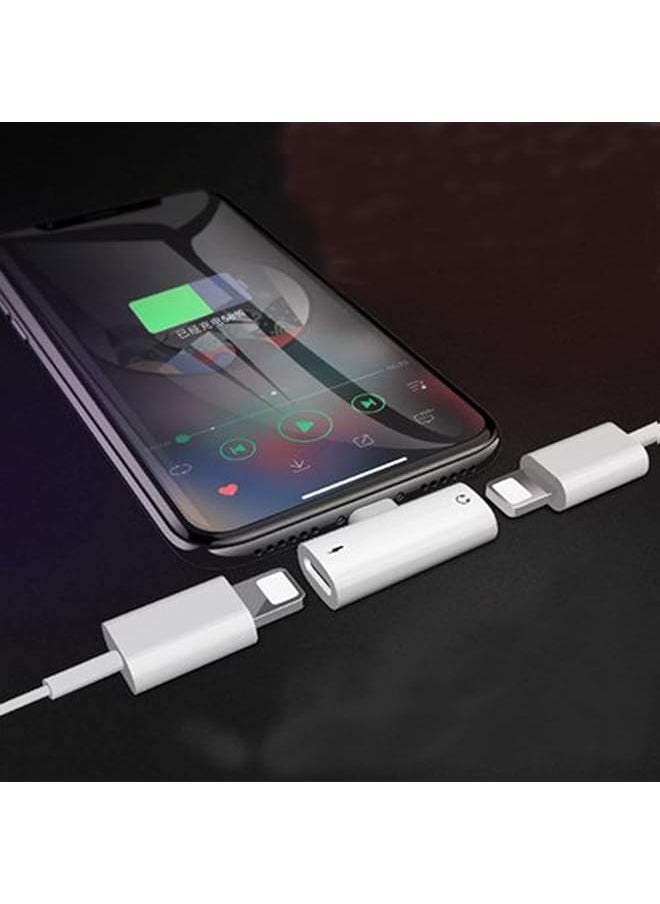 إيروريكس محول 2 في 1، محول صوت وشحن مزدوج، محول Aux لهاتف Iphone 7 7 Plus 8 8 Plus X، محول Ipad Hub 081  - Image 1