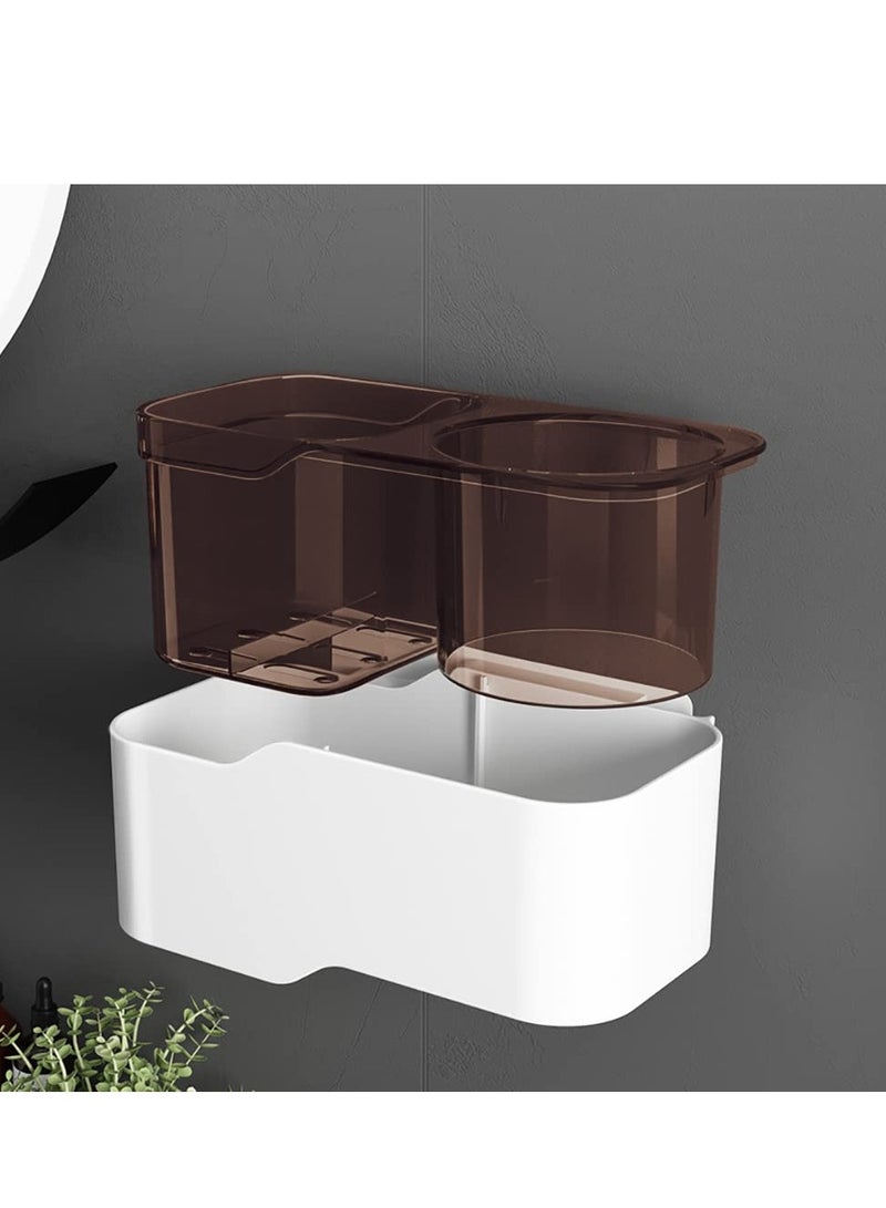 SOLARAE Self-Adhesive Hair Dryer Holder, Drill-Free Removable Wall Mounted Multi-Func Blow Dryer Holder for Bathroom Salon, Hair Dryer Rack & Styling Care Tool Organizer Storage Basket(White) - Image 3