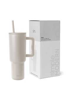 Simple Modern Simple Modern 40 oz Tumbler with Handle and Straw Lid | Insulated Cup Reusable Stainless Steel Water Bottle Travel Mug Cupholder Friendly | Gifts for Women Men Him Her | Trek Collection | Almond Birch  - Image 1