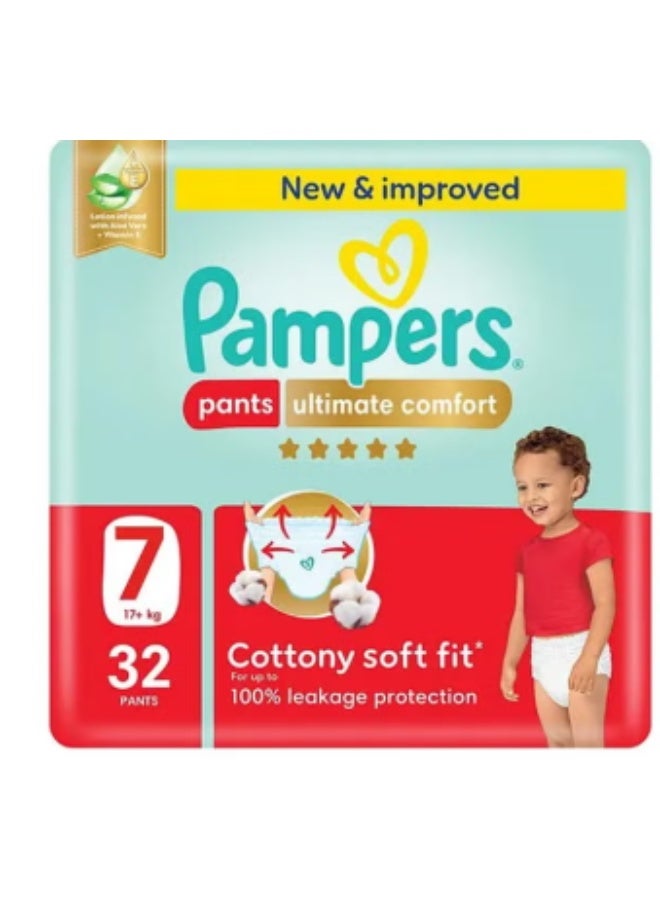 Ultimate Comfort Size 7 Pants Diapers 17+ Kg 32 Count
