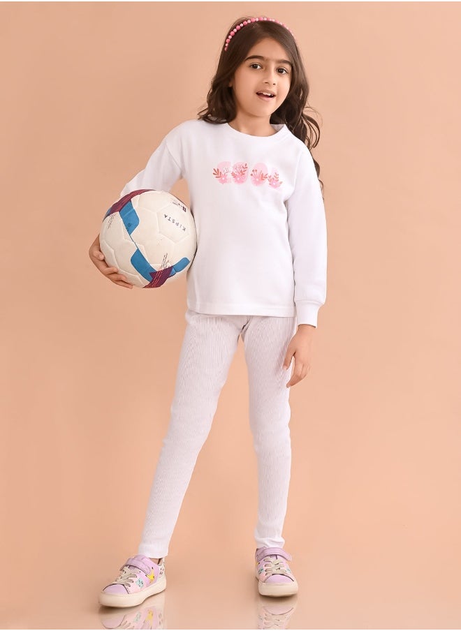 LILPICKS Girls Sweatshirt with Jogger Set 