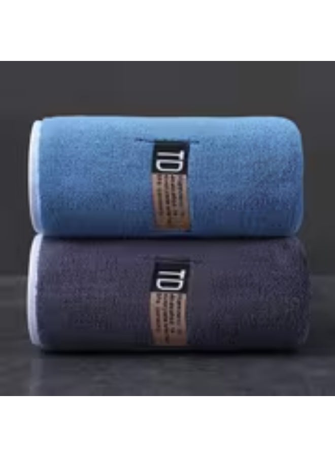 إيروريكس طقم مناشف فندقية فاخرة 3 قطع – مايكروفايبر ثقيل 76.2×35.56 سم، سريع الجفاف وعالي الامتصاص، ألوان أبيض/أزرق/رمادي غامق بعلامة سوداء - Image 2