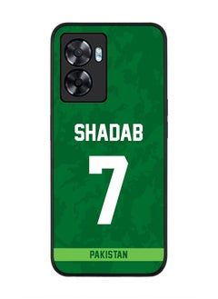 Rugged Black Edge Case for Oppo A57, Slim fit Soft Case Flexible Rubber Edges Thin Cover - Player Name - Shadab Khan, Jersey Number- 7