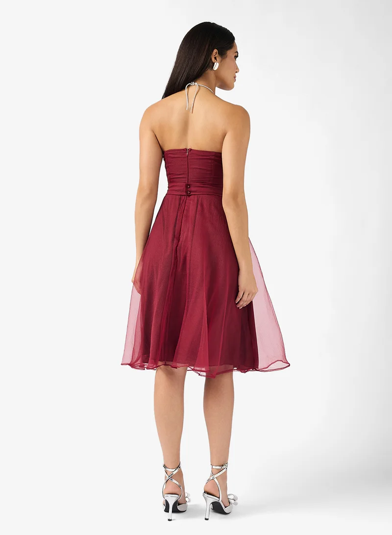 Ella Limited Edition Halter Neck Cocktail With Embellished Bodice