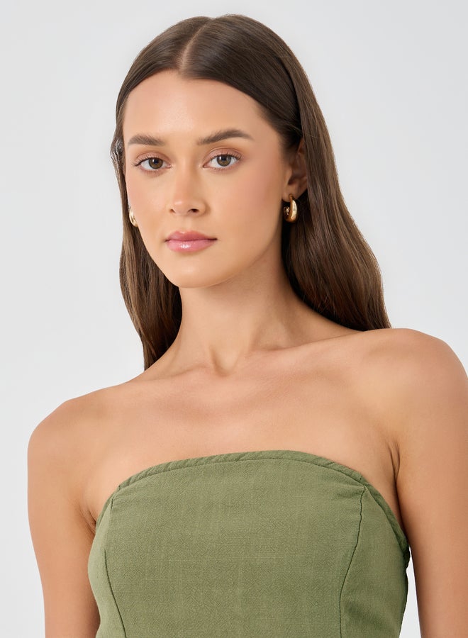 Styli Linen Look Bandeau Neck Top - Image 3