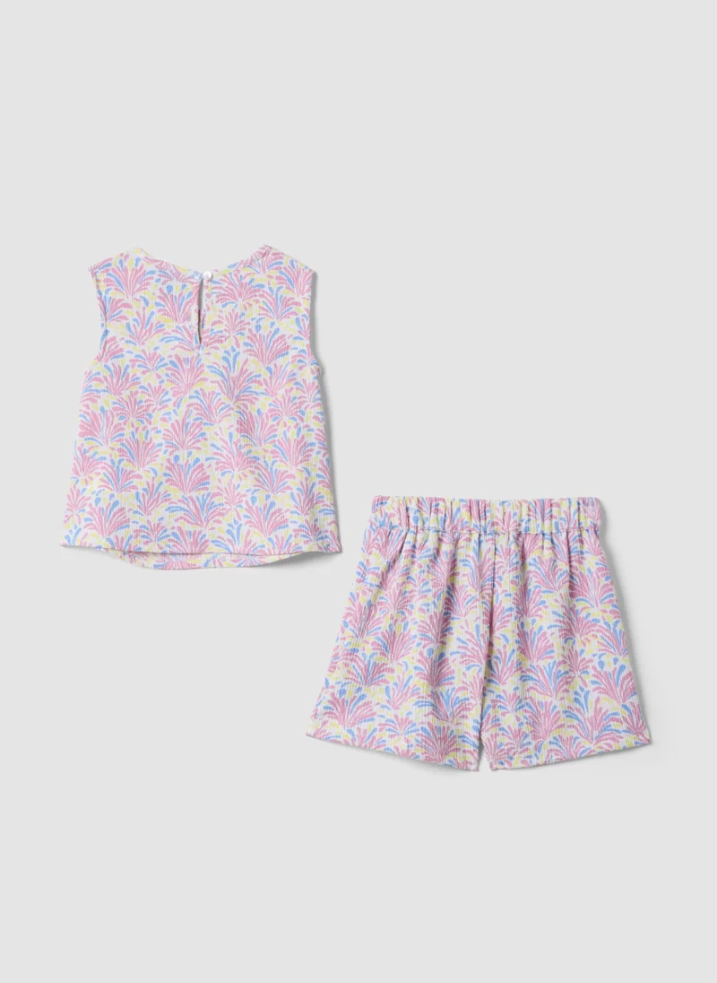 او في اس OVS Pink Stretch-Fabric Set With Top And Shorts
