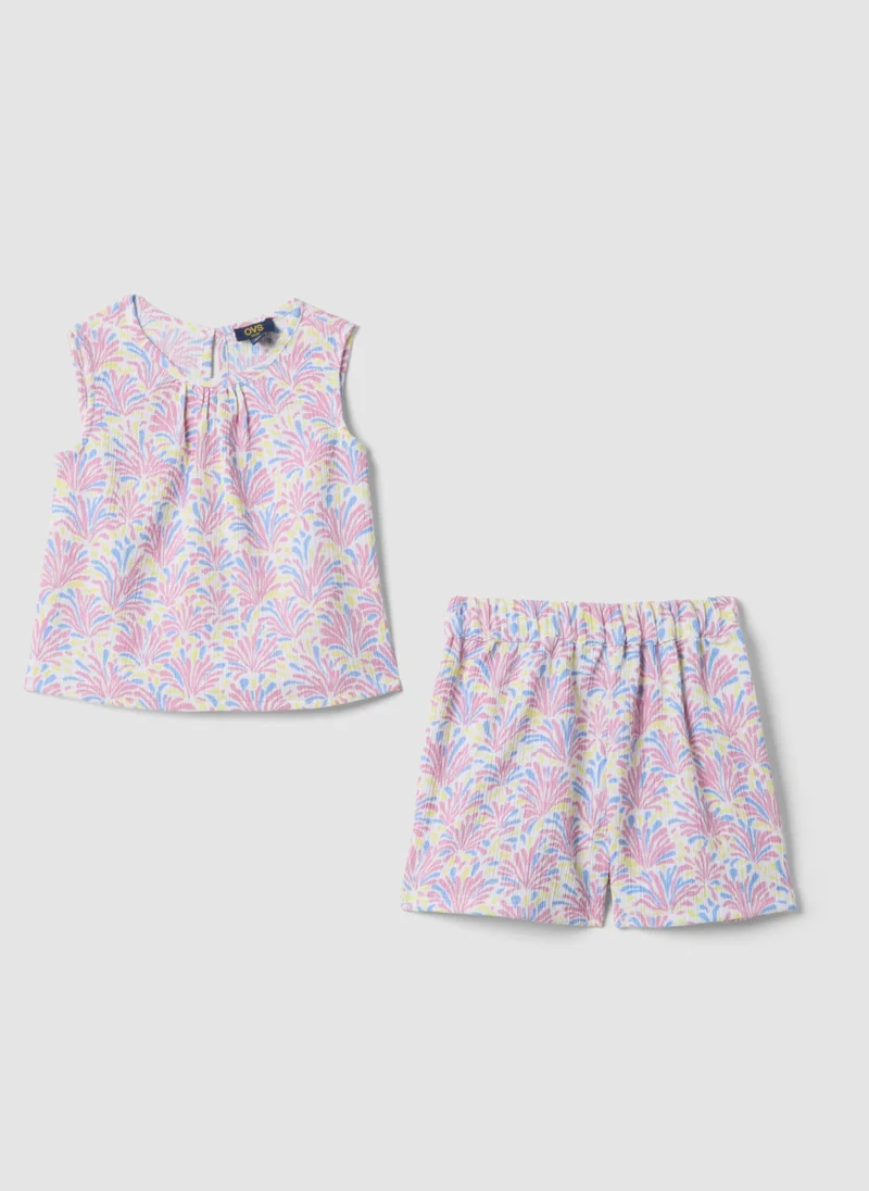 او في اس OVS Pink Stretch-Fabric Set With Top And Shorts
