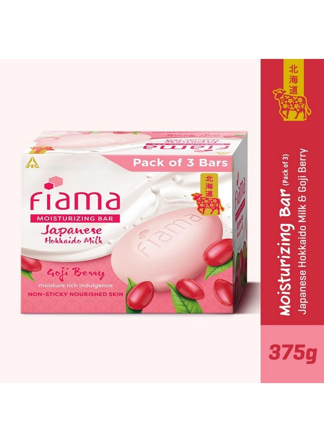 Fiama صابون فياما المرطب، حليب هوكايدو الياباني وتوت الغوجي، عبوة صابون من 3 قطع، بشرة مرطبة غير لزجة، 1/3 مرطبات للبشرة، فيتامين F، انتعاش عطرى - Image 3