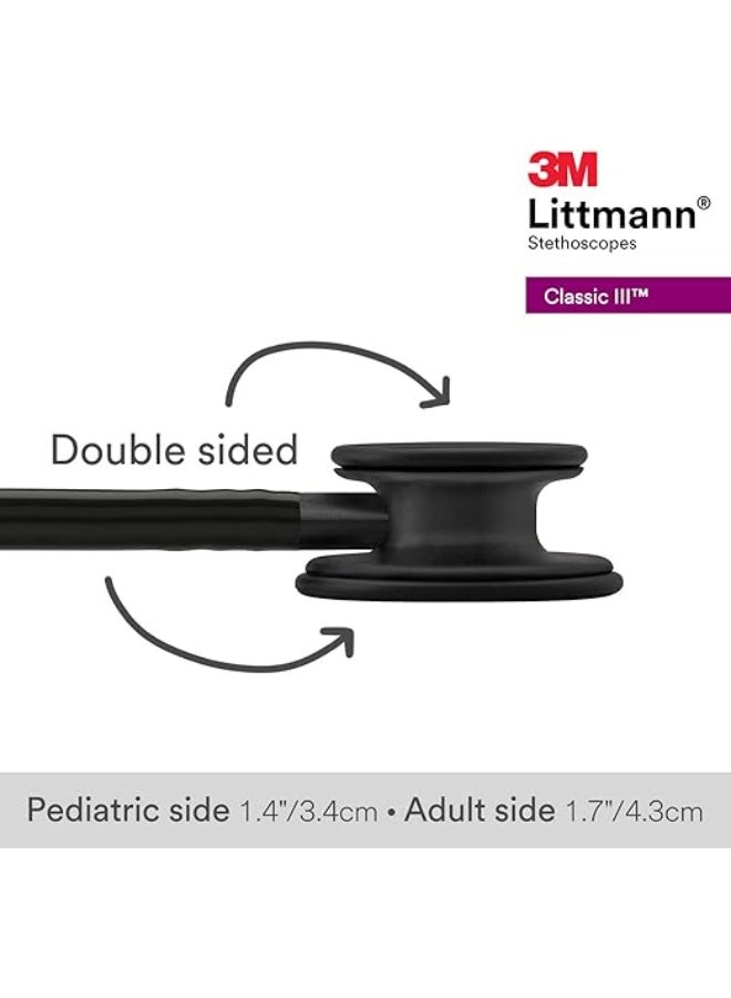 ليتمان 3M Littmann® Classic III™ سماعة طبية – خامات أصلية عالية الجودة، صدر وأنبوب أسود، 27 بوصة لمتابعة دقيقة للقلب والرئة - Image 3