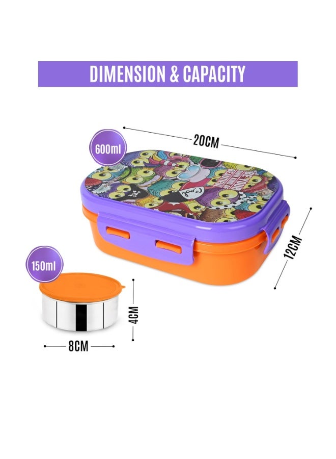 Trueware Byte Steel Lee Pu Insulated Hot Lunch Box 600ML Big Container & 150 ML Container | BPA Free | Food Grade | Keep Food hot for Long Hours - Image 3