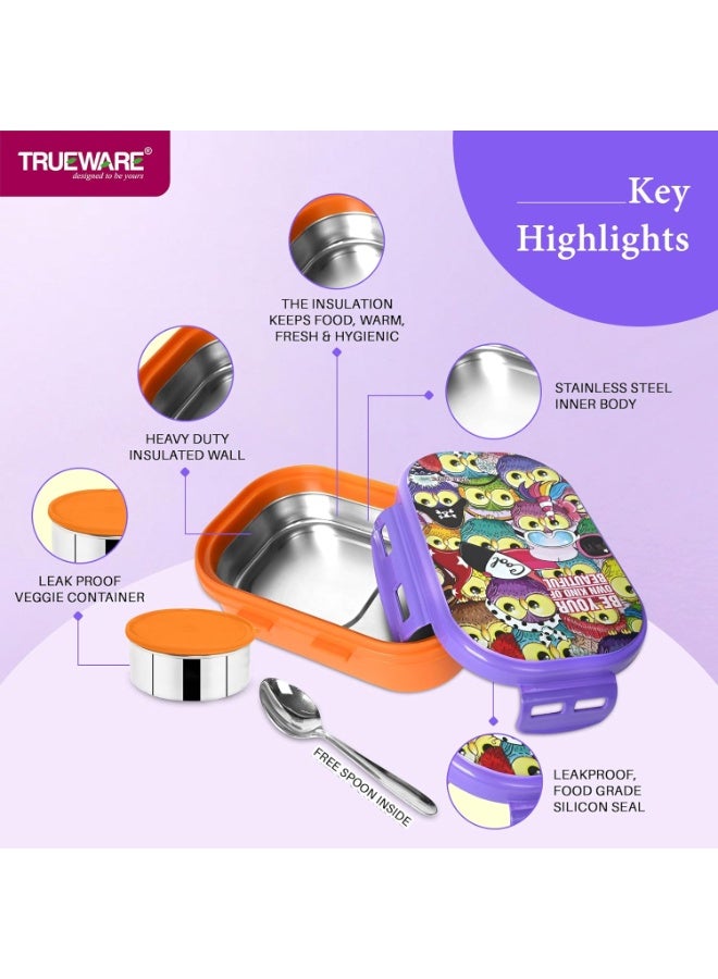 Trueware Byte Steel Lee Pu Insulated Hot Lunch Box 600ML Big Container & 150 ML Container | BPA Free | Food Grade | Keep Food hot for Long Hours - Image 4