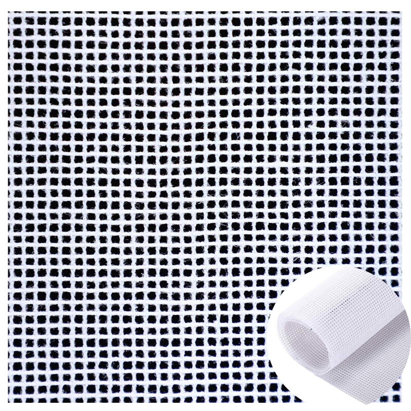 Knitgrip Needlepoint Canvas 14 Mesh Blank White Canvas Polyester Cotton Twist Interlock for Embroidery, Knit Crochet Projects and Make Dividers(20 x 20 Inches,2 Pack) - Image 1