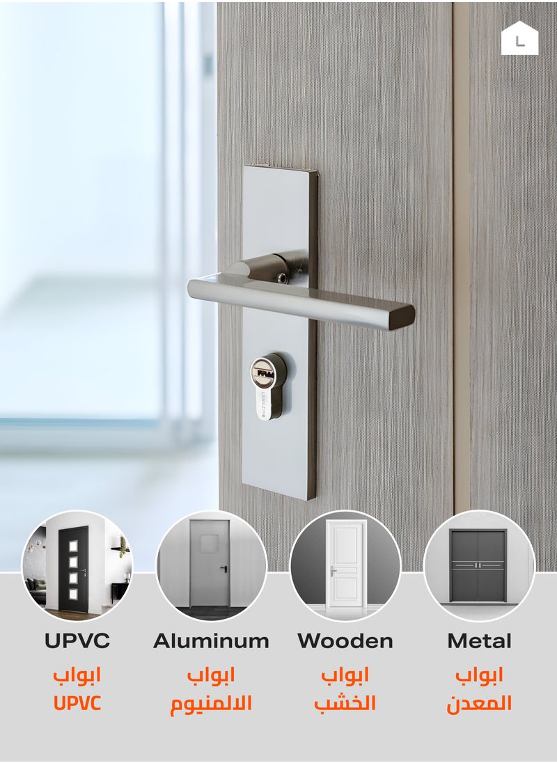 LAWAZIM Pack of 3-Door Lock Cylinder 60mm with 3pcs keys - Silver - Pickproof Corrosion-Resistant Easy install Double Sided Keyed Lock Cylinder Security Upgrade for Garage Doors Lockers Desks Cabinets Closets  - Image 5