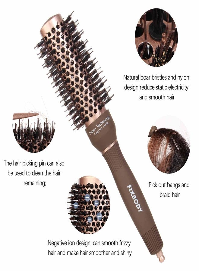 FIXBODY Round Hair Brush with Boar Bristles, Nano Thermal Ceramic, Ionic Tech and Anti-Static, Roller Hairbrush for Blow Drying, Curling, Straightening (2.5 inch, Barrel 1.25 inch) - Image 5