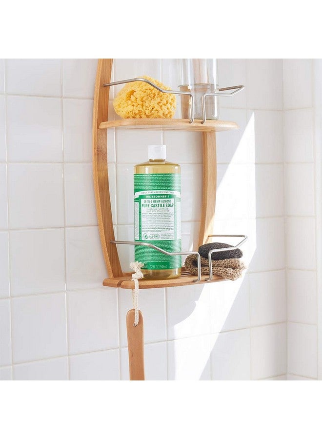 دكتور برونرز صابون سائل نقي من القشتالة (لوز، 32 أونصة، عبوتان) - مصنوع من زيوت عضوية، 18 استخدامًا في 1: الوجه والجسم والشعر والغسيل والحيوانات الأليفة والأطباق، مركّز، نباتي، غير معدّل وراثيًا - Image 2