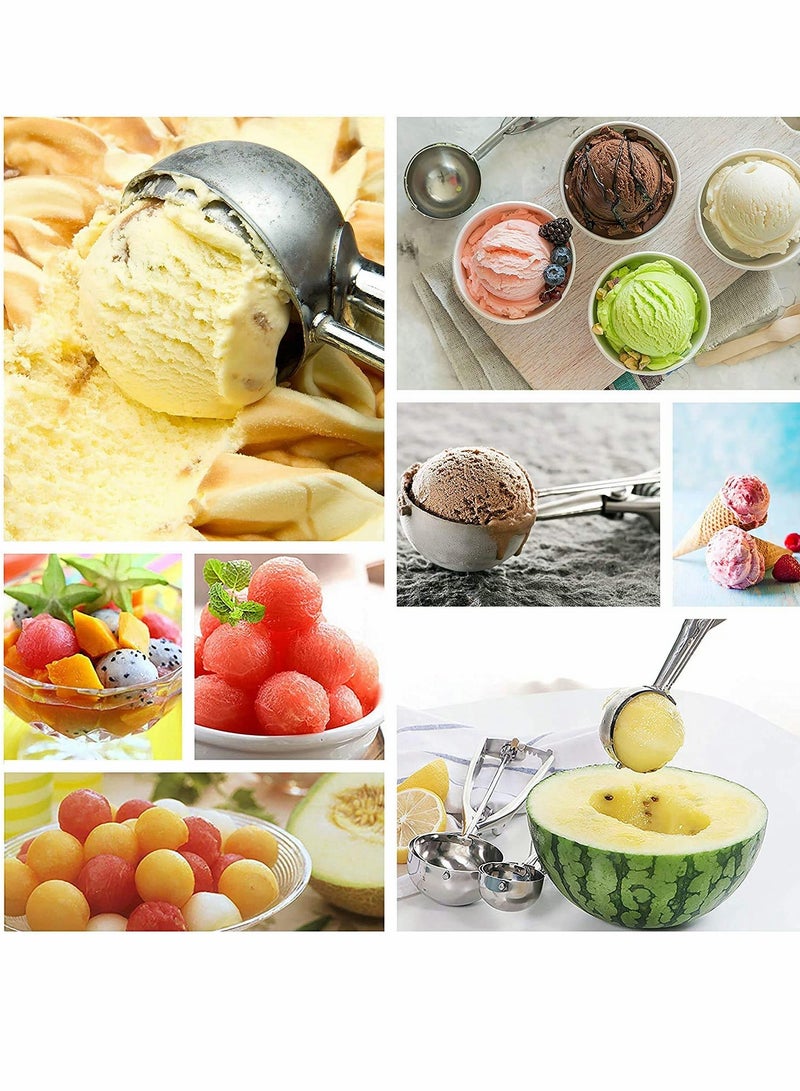 Barakah Ice Cream Scoop Ice Cream Scoop Set 3 Pcs Stainless Steel Ice Cream Scoop Trigger - Image 5