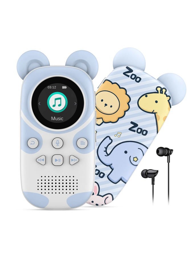 RUIZU لاعب MP3 بلوتوث RUIZU سعة 64 جيجابايت للأطفال، مشغل موسيقى محمول كارتون حديقة الحيوان، لاعب MP3 للأطفال مع بلوتوث، مكبر صوت، راديو FM، تسجيل صوتي، ساعة توقيت، عداد خطوات، بطاقة Micro SD قابلة للتوسيع سعة 128 جيجابايت - Image 1