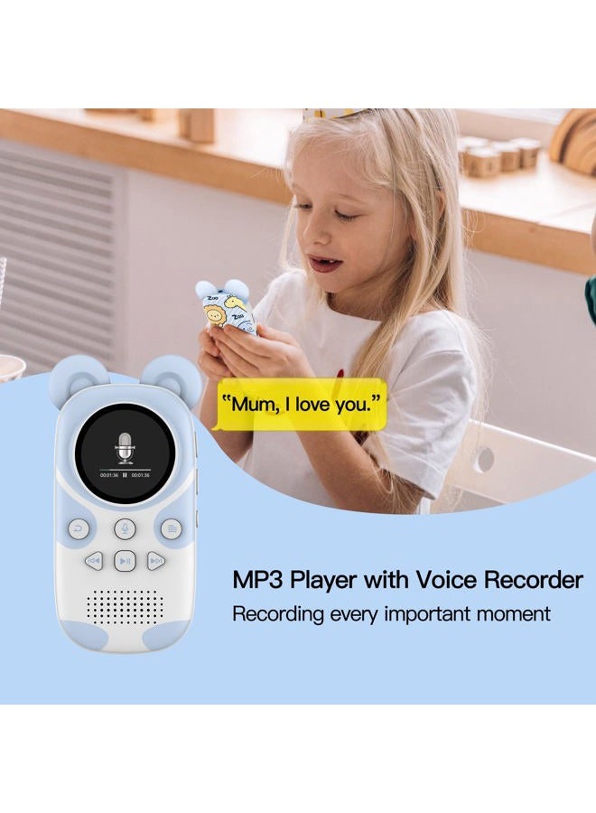 RUIZU لاعب MP3 بلوتوث RUIZU سعة 64 جيجابايت للأطفال، مشغل موسيقى محمول كارتون حديقة الحيوان، لاعب MP3 للأطفال مع بلوتوث، مكبر صوت، راديو FM، تسجيل صوتي، ساعة توقيت، عداد خطوات، بطاقة Micro SD قابلة للتوسيع سعة 128 جيجابايت - Image 5