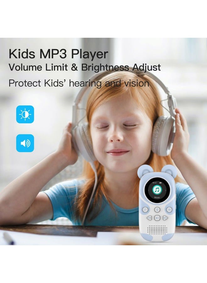 RUIZU لاعب MP3 بلوتوث RUIZU سعة 64 جيجابايت للأطفال، مشغل موسيقى محمول كارتون حديقة الحيوان، لاعب MP3 للأطفال مع بلوتوث، مكبر صوت، راديو FM، تسجيل صوتي، ساعة توقيت، عداد خطوات، بطاقة Micro SD قابلة للتوسيع سعة 128 جيجابايت - Image 2