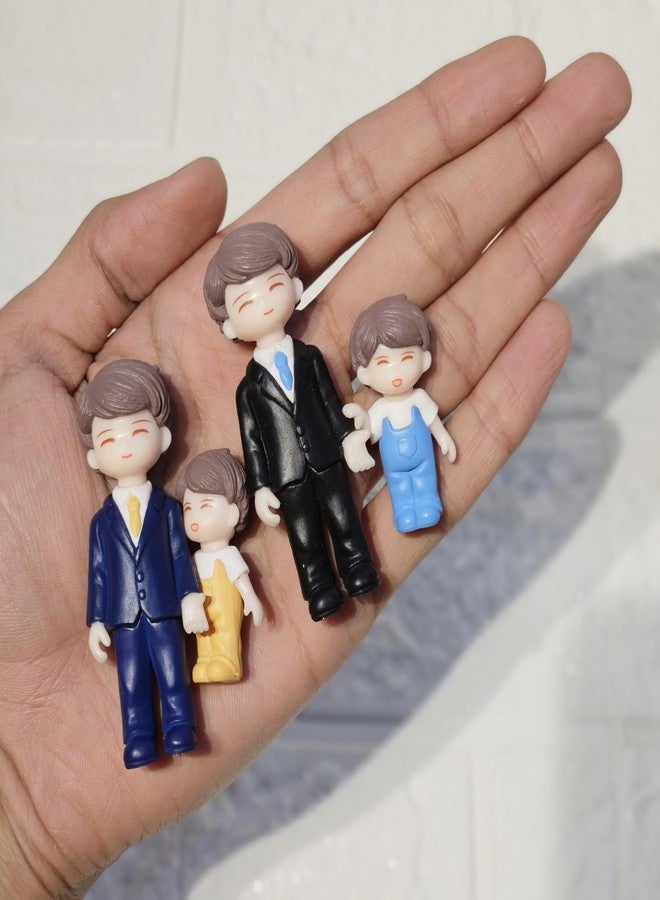 ARUNA DECOR Miniature Cute Father Son Figurine PVC Showpiece for Home Decor Miniature Garden Dollhouse Accessory Fairy Garden Decoration Collectible Gift - Image 2